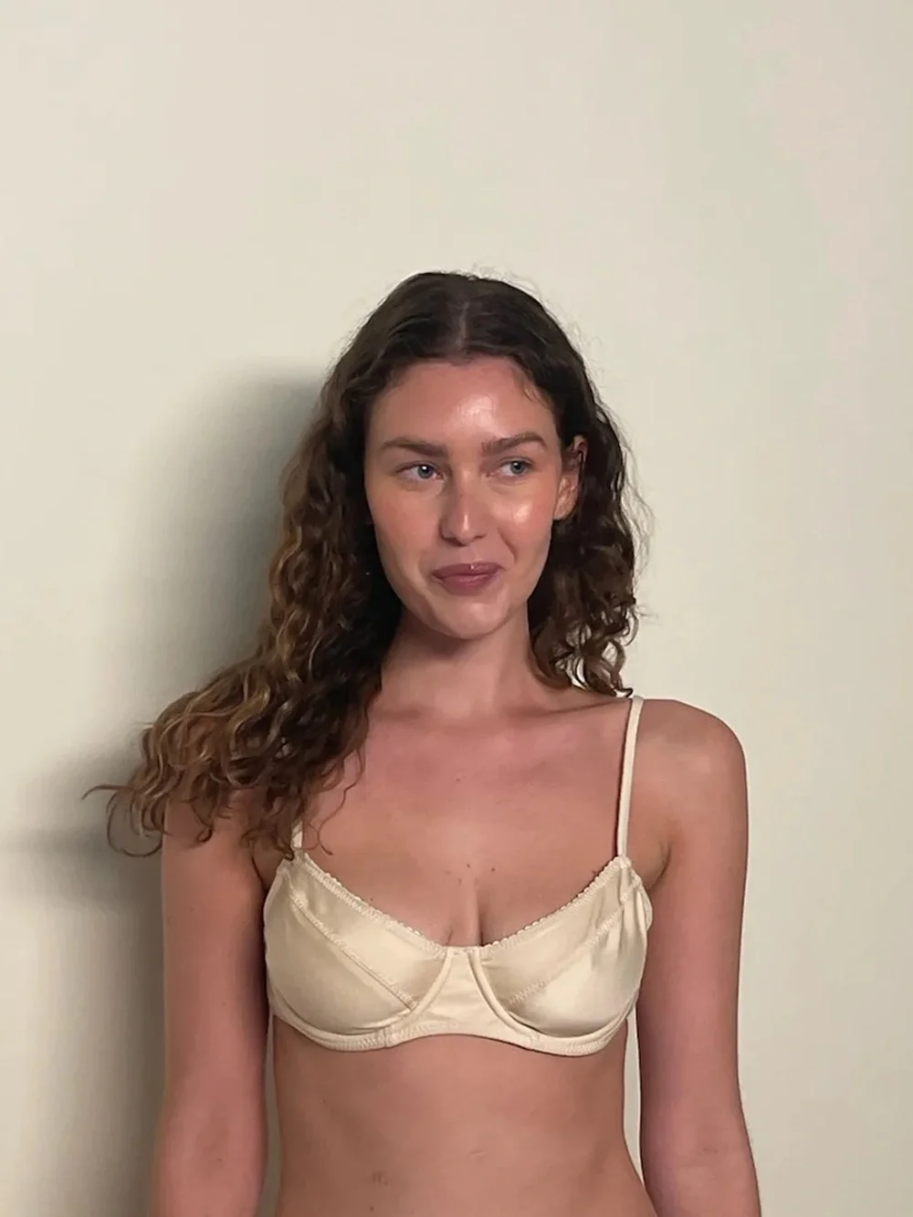 RARE Frankie's Bikinis x Djerf Avenue Satin Bikini in Sandcastle Set